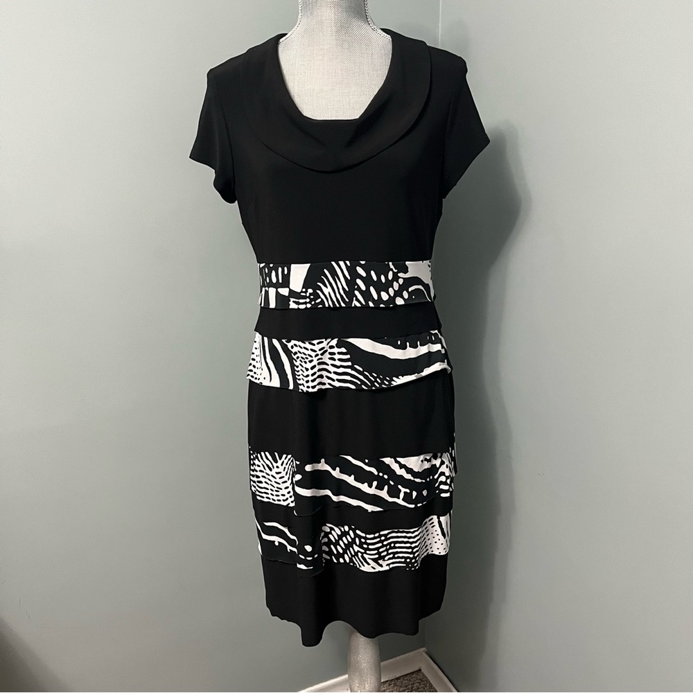 JOSEPH RIBKOFF LAYERED cocktail Dress women’s size 10 wedding guest office wear